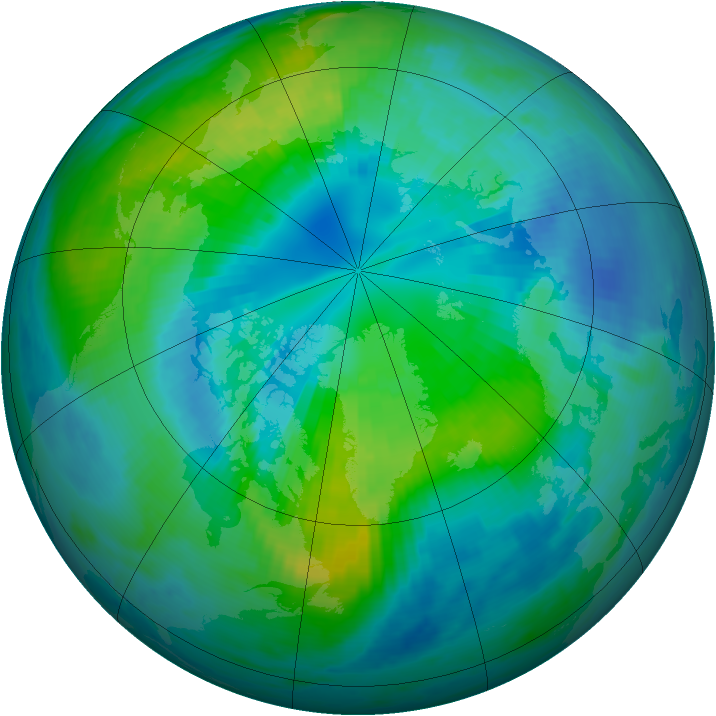 Arctic ozone map for 08 October 1999
